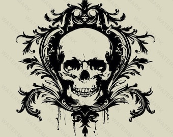 Ornate Skull Vector SVG: Halloween Cut File (Digital Download)
