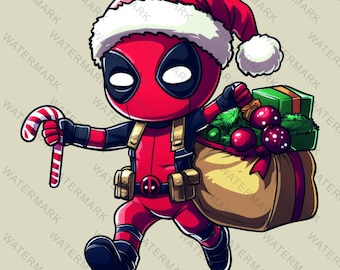 Christmas Deadpool PNG: Cricut Cutting File (Digital Download)
