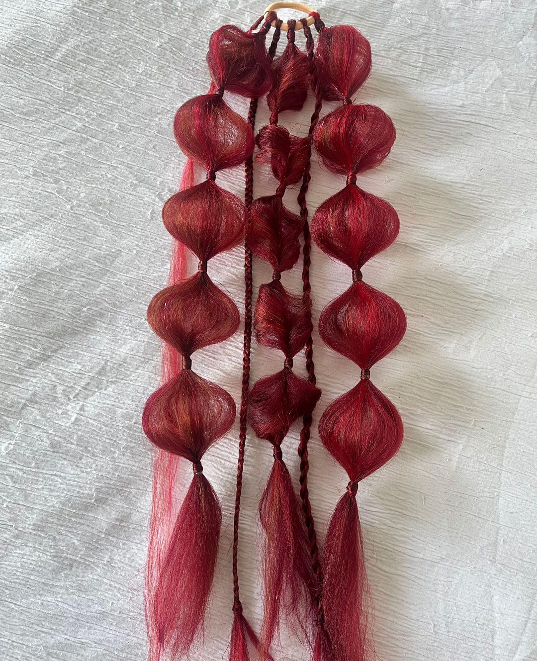 Ginger Rave Cherry Red, Ginger, Auburn Festival Hair Braids | Bubble Braids | Rave ...