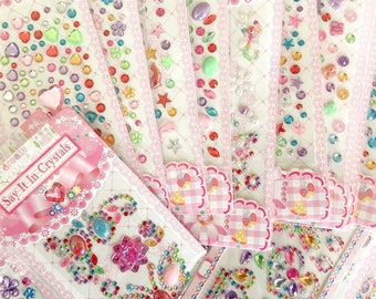 3D glitter shiny Stickers, Gem Diamond Stickers Rhinestone Crystal Stickers Deco DIY Acrylic stickers, Self Adhesive Stickers Kids Toys