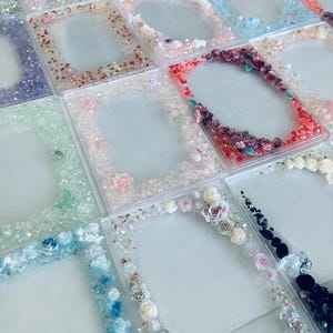 Handmade Decorated Acrylic photocard holder Kpop Toploader frame case