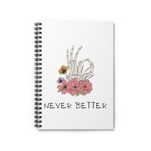 Skeleton Hand Sprliral Journal with Lined Pages