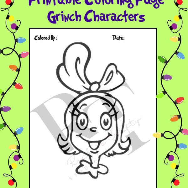 Cindy Lou Coloring Etsy