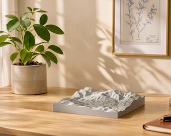 Custom 3D Printed Topographic Map – Personalized Mountain or Landscape – Gift for Hikers, Climbers, Weddings & Anniversaries