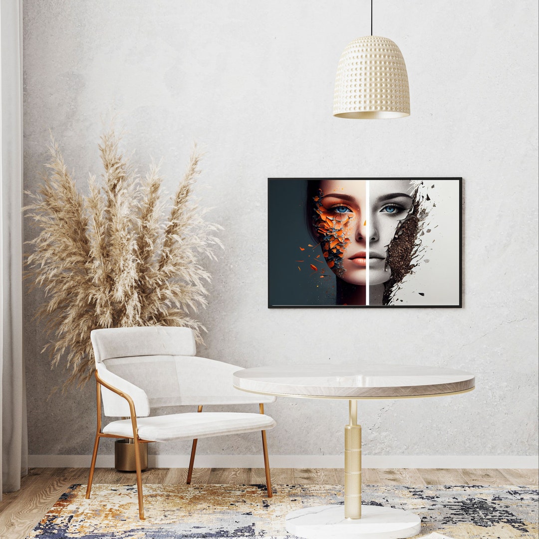 Digital Art File Edgy Wall Decor AI Generated Art for Etsy