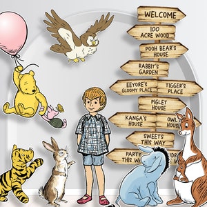 Classic Winnie the Pooh Characters Bundle Set, Printable Large Life ...