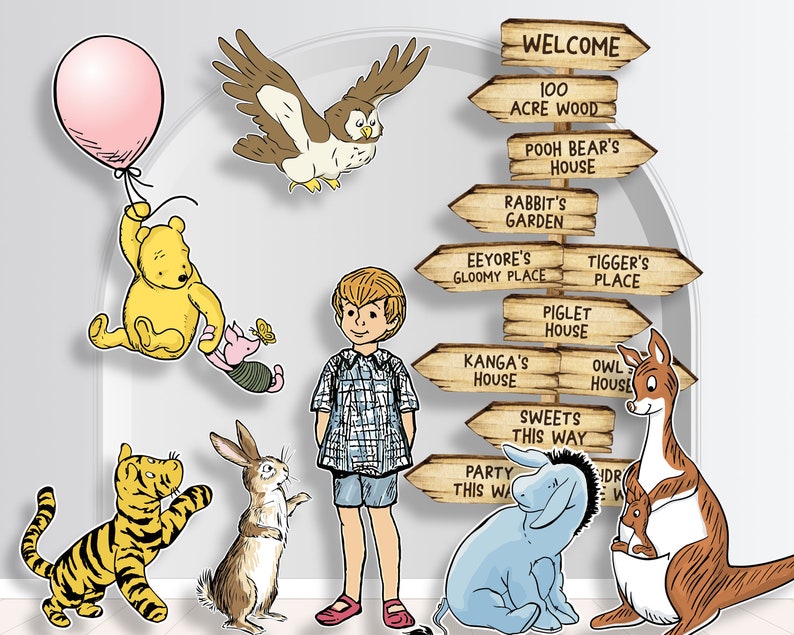 Classic Winnie the Pooh Characters Bundle Set, Printable Large Life ...