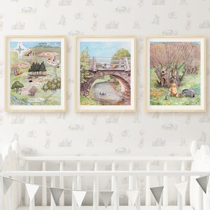 Winnie the Pooh Nursery Decor, Set of 3 Quote Prints Wall Art, Classic Pooh Picture Gift W07