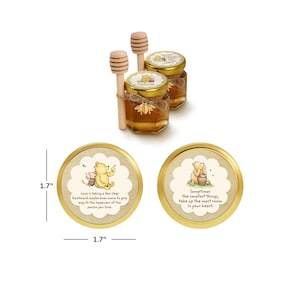 Classic Winnie the Pooh Sticker Pack 48 Pcs Baby Shower Decorations Pooh Label Set bild 3