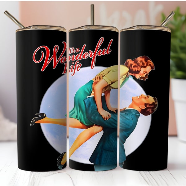 PNG Of A Christmas Movie It's A Wonderful Life. Classic Christmas Movie Tumbler Wrap. Sublimation Digital Design. Instant Downloads.