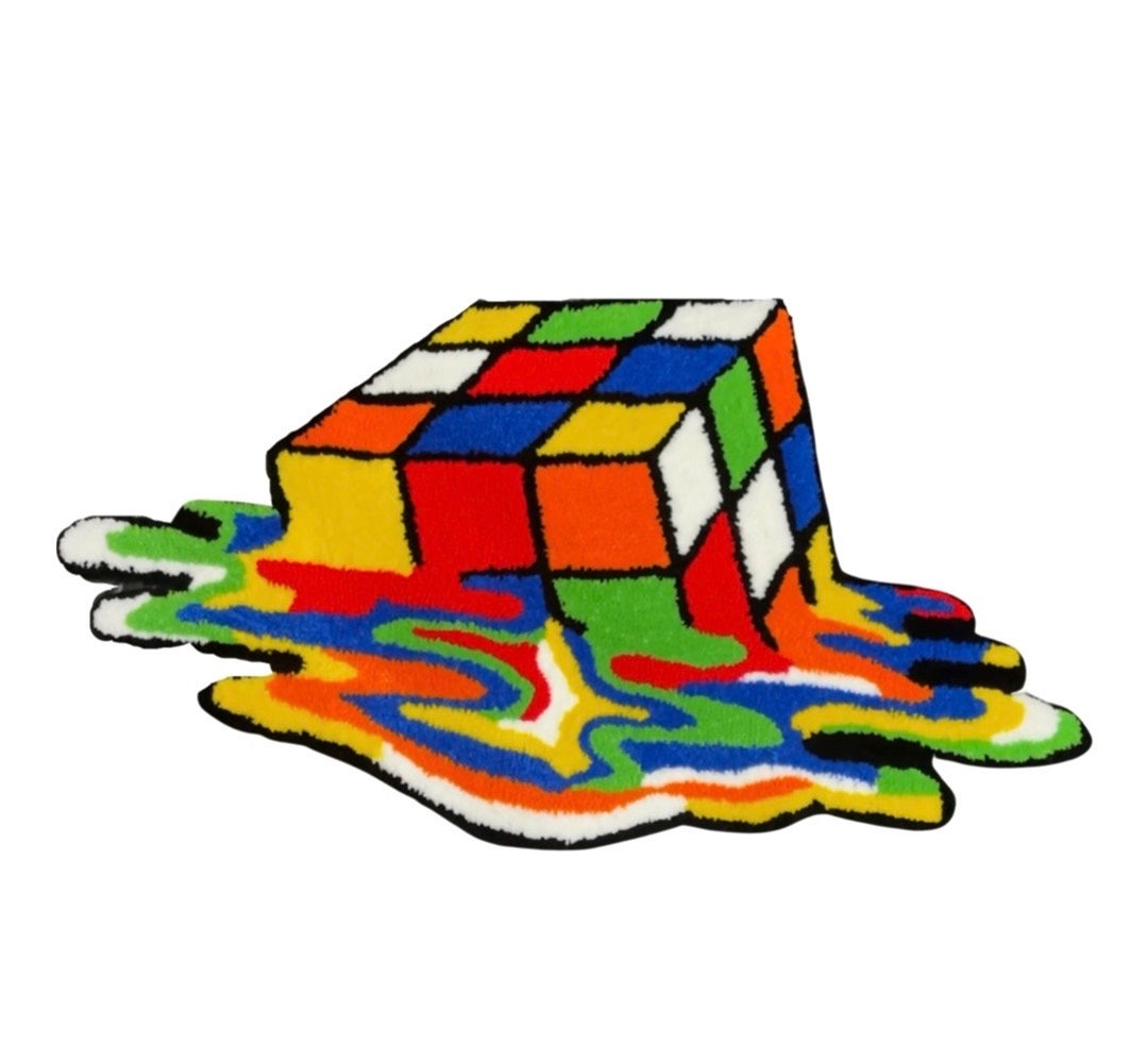 2x2 Ft Melting Rubik’s Cube Rug - Etsy