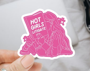 Hot Girls Litigate Sticker, Women in Law, Lawyer Sticker, Attorney Grad Gift, Law School Sticker, End of Year Student Gift, Lawyer Gift