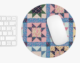 Quilt Mouse Pad Cottagecore Mouse Pad Cute Desk Mat Aesthetic Desk Cozy Office Decor Desk Accessory Cute Trendy Workspace Cottage Core
