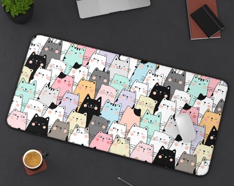 Cat Desk Mat, Cute Desk Mat, Large Mousepad, Anime Desk Mat, Mat Desk Pad for Work Game Office Home XL, Cozy Desk Mat, Cat Mouse Pad