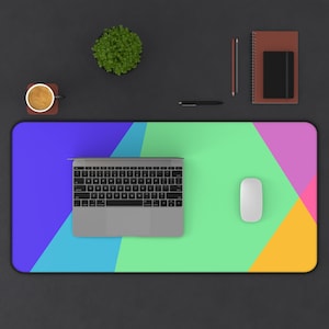 Colorful Geometric Desk Mat, Desk Accessory, Cute Workspace, Trendy Workspace, Abstract Art, Trendy Pattern, Desk Pad, Mouse Pad