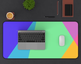 Colorful Geometric Desk Mat, Desk Accessory, Cute Workspace, Trendy Workspace, Abstract Art, Trendy Pattern, Desk Pad, Mouse Pad
