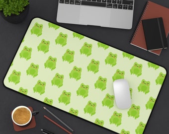 Frog Desk Mat Froggy Green Desk Mat Kawaii Gaming Mouse Pad Cute Frog Deskpad Cute Desk Accessories Kawaii Desk Decor Frog Gift