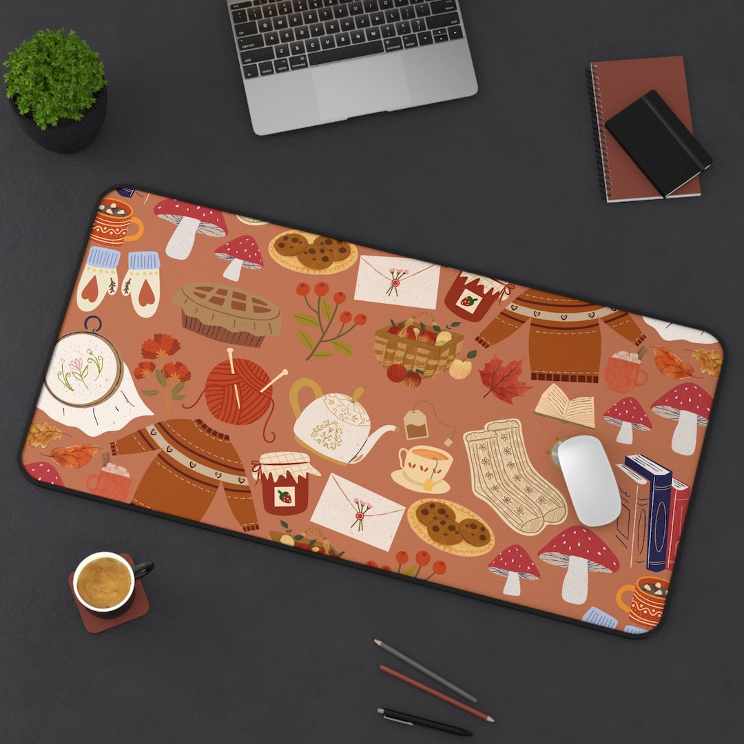 Coldtop Cottagecore Desk Mat, Desk Mat Cute, Cozy Desk Mat, Floral Desk Mat ...