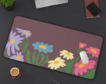 Von Matisse inspirierte Mausunterlage Floral Cottagecore Schreibtischmatte Süße Schreibtischmatte Ästhetischer Schreibtisch Retro Groovy Schreibtischzubehör Süß Trendiger Arbeitsplatz
