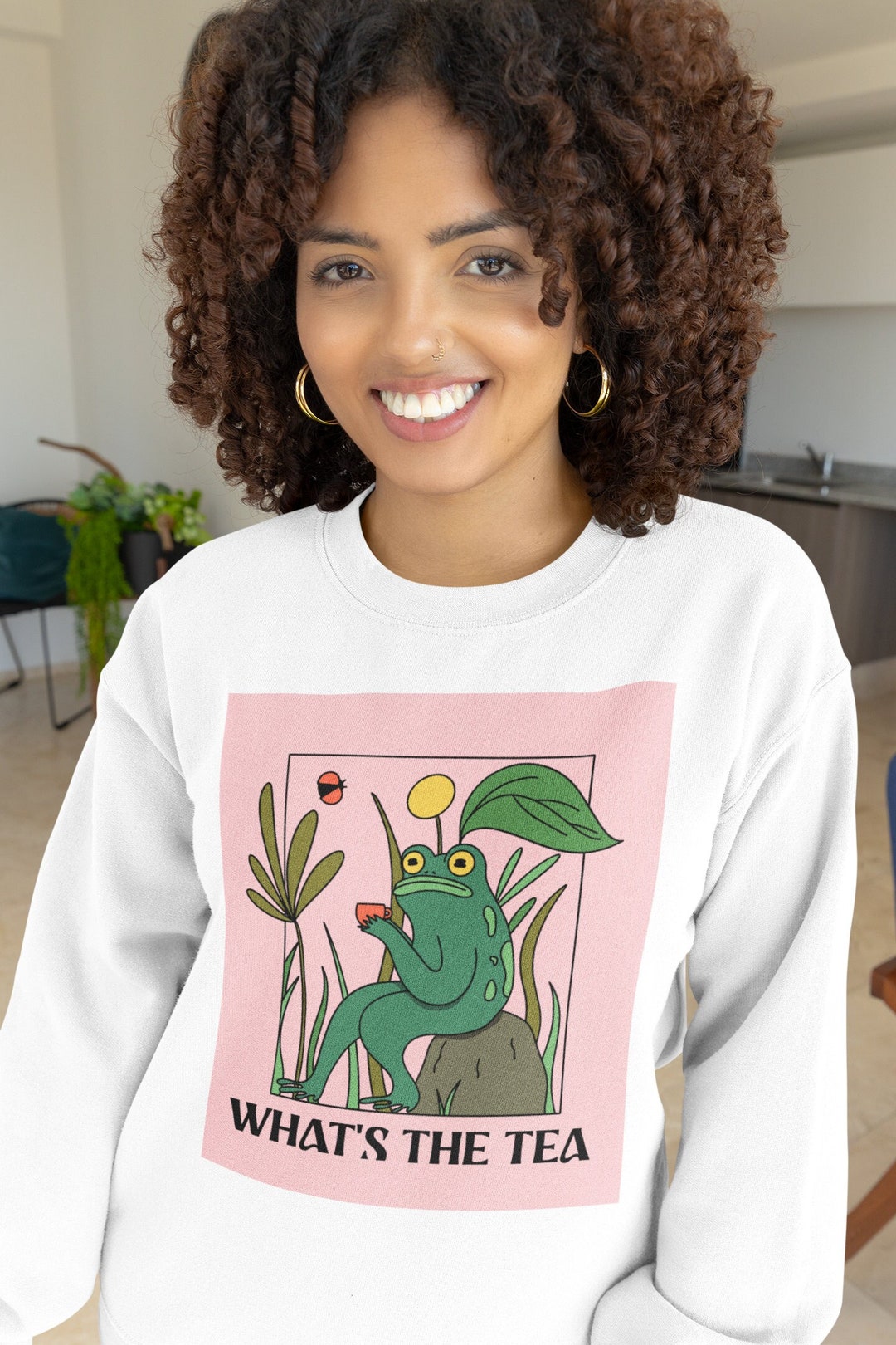 What's the Tea Frog Sweatshirt Spill the Tea Funny Etsy