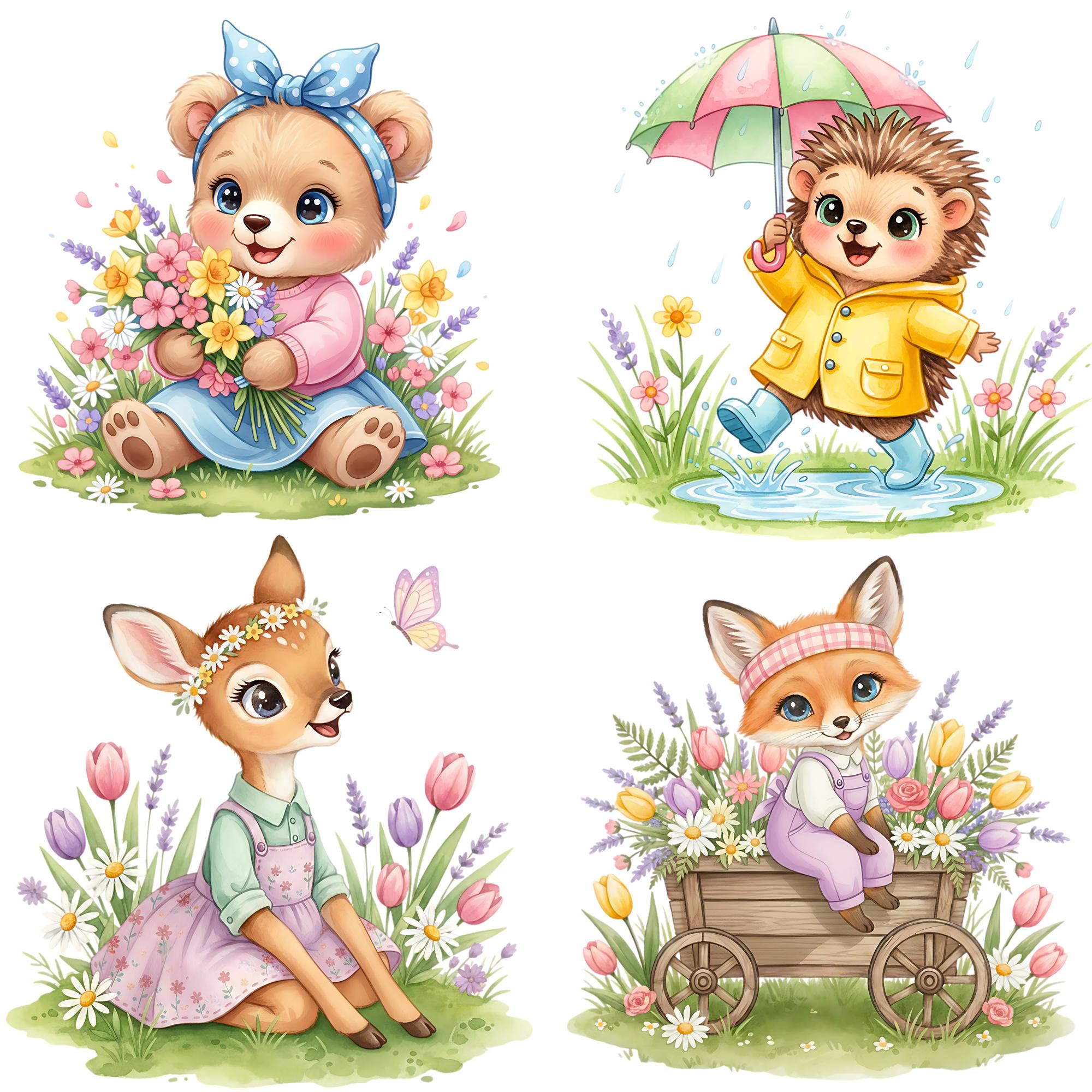 Spring Animal Clipart: 33 PNG Images, Nursery Art (digital Download) - Etsy