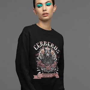 Cerberus Hell Hound Sweatshirt Christmas Gift Cerberus Hound of Hades Gates of Hell Mythical Dog Sweatshirt Gift for Him or Her