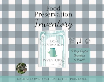 Food Preservation Inventory: 9-Page Printable (Digital Download)