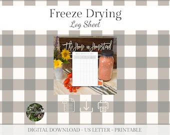 Freeze Drying Log Sheet Printable: Food Preservation Tracker (PDF)
