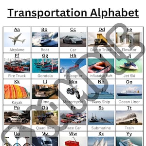 Transportation Alphabet and Word Cards