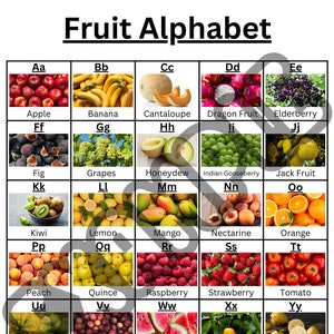 Obst Alphabet und Wortkarten