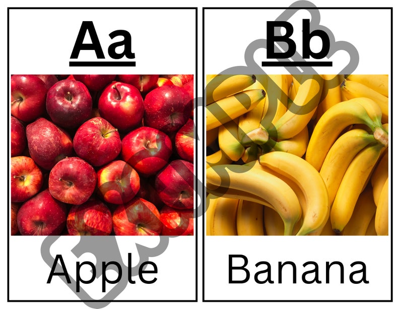 Fruit Alphabet and Word Cards - Etsy