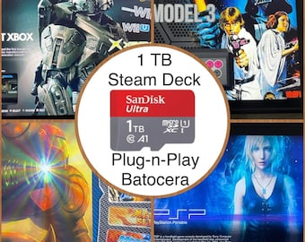 Carte micro SD Steam Deck 1 To OLED ou écran LCD + de 45 000 titres - Dernière version stable Batocera PS3/2, Gamecube, WiiU, PSP, 3ds...