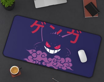 Gengar Gaming Desk Mat, Long Desk Mats, Mousepad, Christmas Birthday Gift Idea, Anime Game Mats, Gaming Mousepad, Official Size Desk Mats