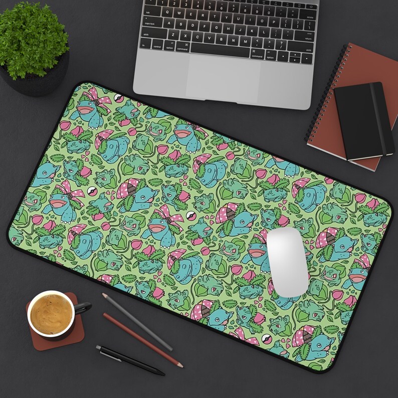 Grass Pocket Monster Japanese Desk Mat Mouse Pad, Long Desk Mats, Anime