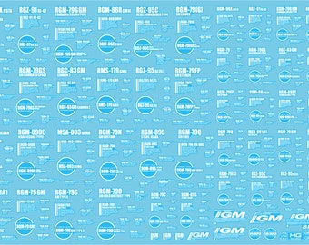 Delpi Decal HG/MG | GM Mass Produced Univeral Century Multi Use Caution Marking Water Slide Decal