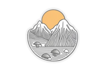 Sonnenuntergang über dem Berg Sticker