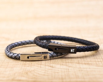 Personalized Leather Bracelet, Engraved Men's Name Bracelet, Custom Bracelet For Men, Personalized Gift For Him, Fathers Day Gift,Men's Gift