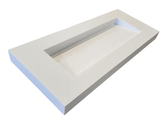 51&quot; Concrete Sink - Ramp Basin -Left Drain - Customizable - Snow White