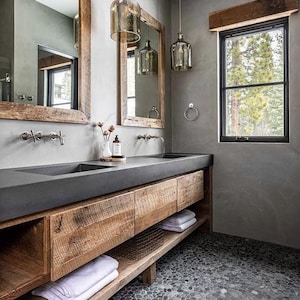 Double Basin Concrete Sink - Center Drain - Customizable