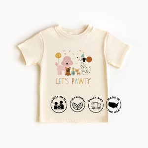 Let's Pawty Puppy Birthday Shirt | let's pawty birthday shirt, dog lets pawty, lets pawty party dog, puppy theme birthday party, puppy pawty