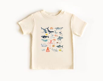 Sea Creatures Shirt | ocean creatures toddler shirt, ocean creatures shirt, whale dolphin fish shirt, under the sea birthday, ocean birthday