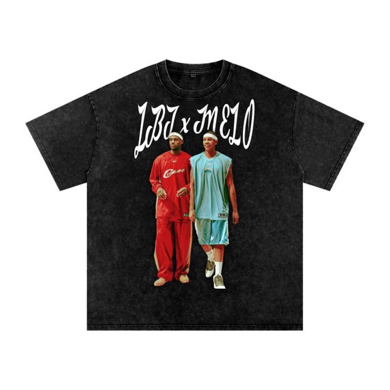 LEBRON x MELO Graphic Tee: Retro 90s Basketball Shirt, Oversized Cotton