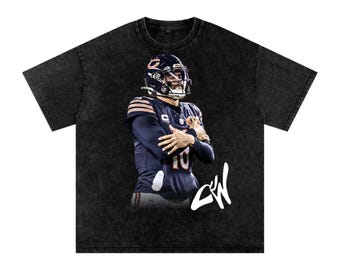 Caleb Williams fotbollströja, klassisk 90-tals t-shirt med grafisk design, unisex bomullsstreetwear