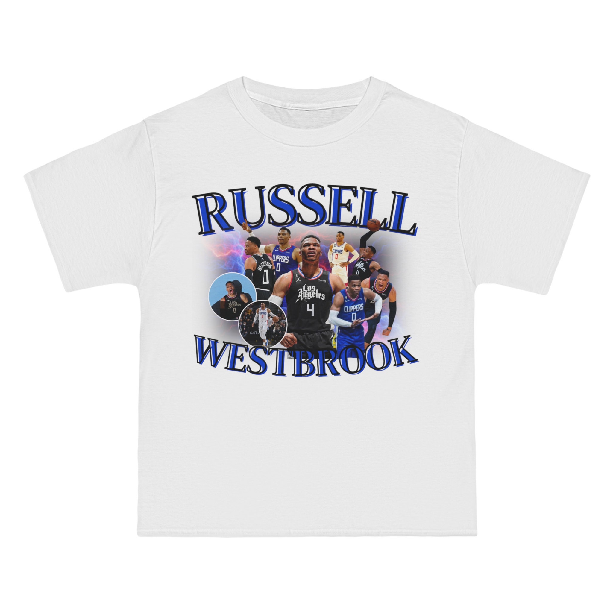 Hot pressing Authentic Custom Jersey 2023 Mens LA Clippers Russell  Westbrook Swingman Jersey - Black/White/Blue