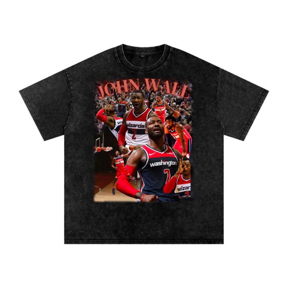 JOHN WALL Graphic Tee: Retro 90s Basketball Shirt, Oversized Cotton