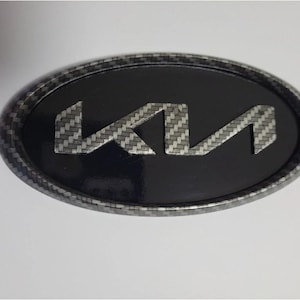 Kia New Logo Carbon Fiber emblem car badge Soul Optima Telluride k5 sorento K3 seltos