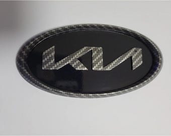 Kia New Logo Carbon Fiber emblem car badge Soul Optima Telluride k5 sorento K3 seltos