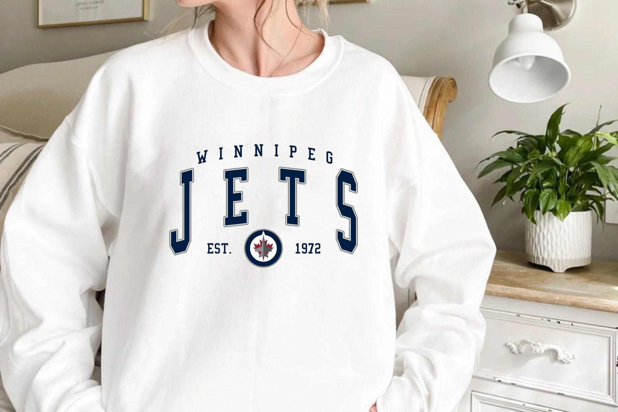 ❌SOLD❌90s Winnipeg Jets NHL Crewneck White