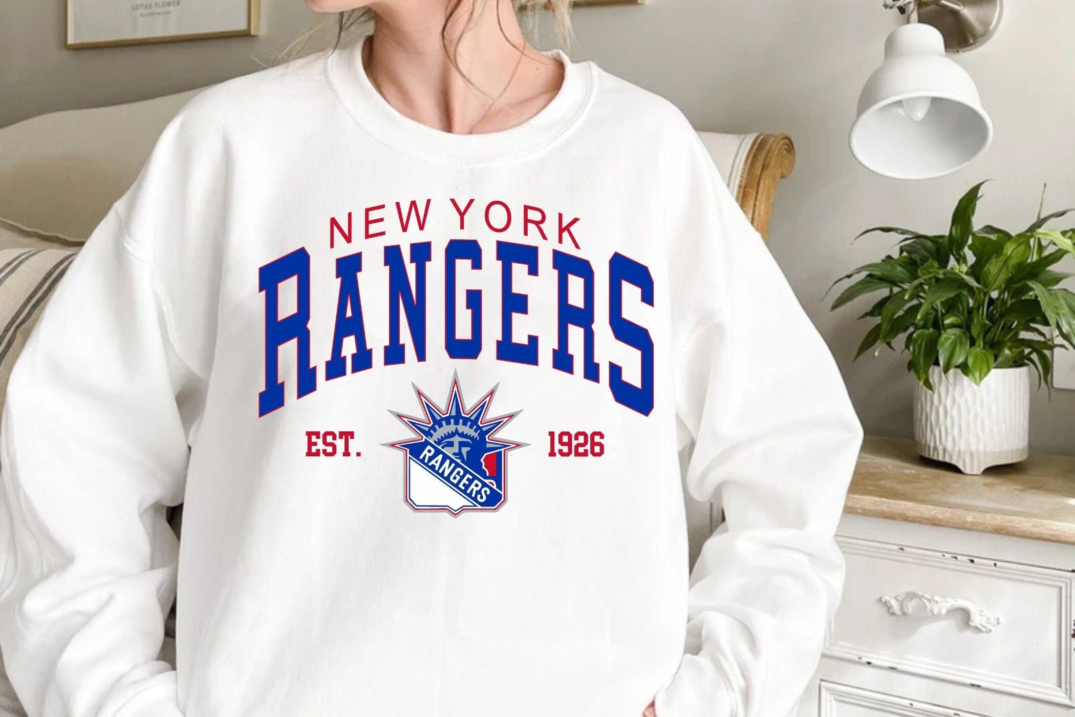 New York Rangers Retro Brand Navy Statue of Liberty Hockey Tri-Blend  T-Shirt