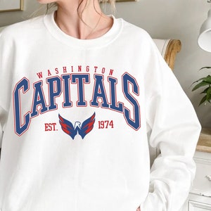 Nhl Washington Capitals Women's White Long Sleeve Fleece Crew Sweatshirt -  S : Target